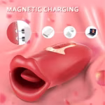 2in 1 Tongue licking and thrusting Vibrator