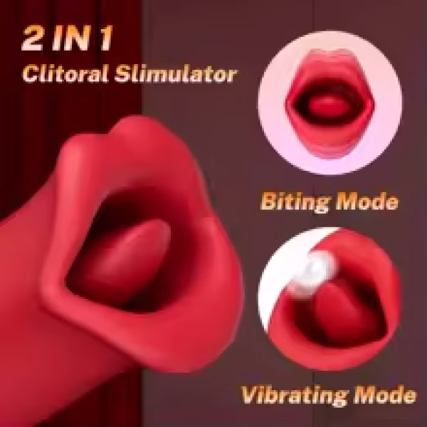 2in 1 Tongue licking and thrusting Vibrator